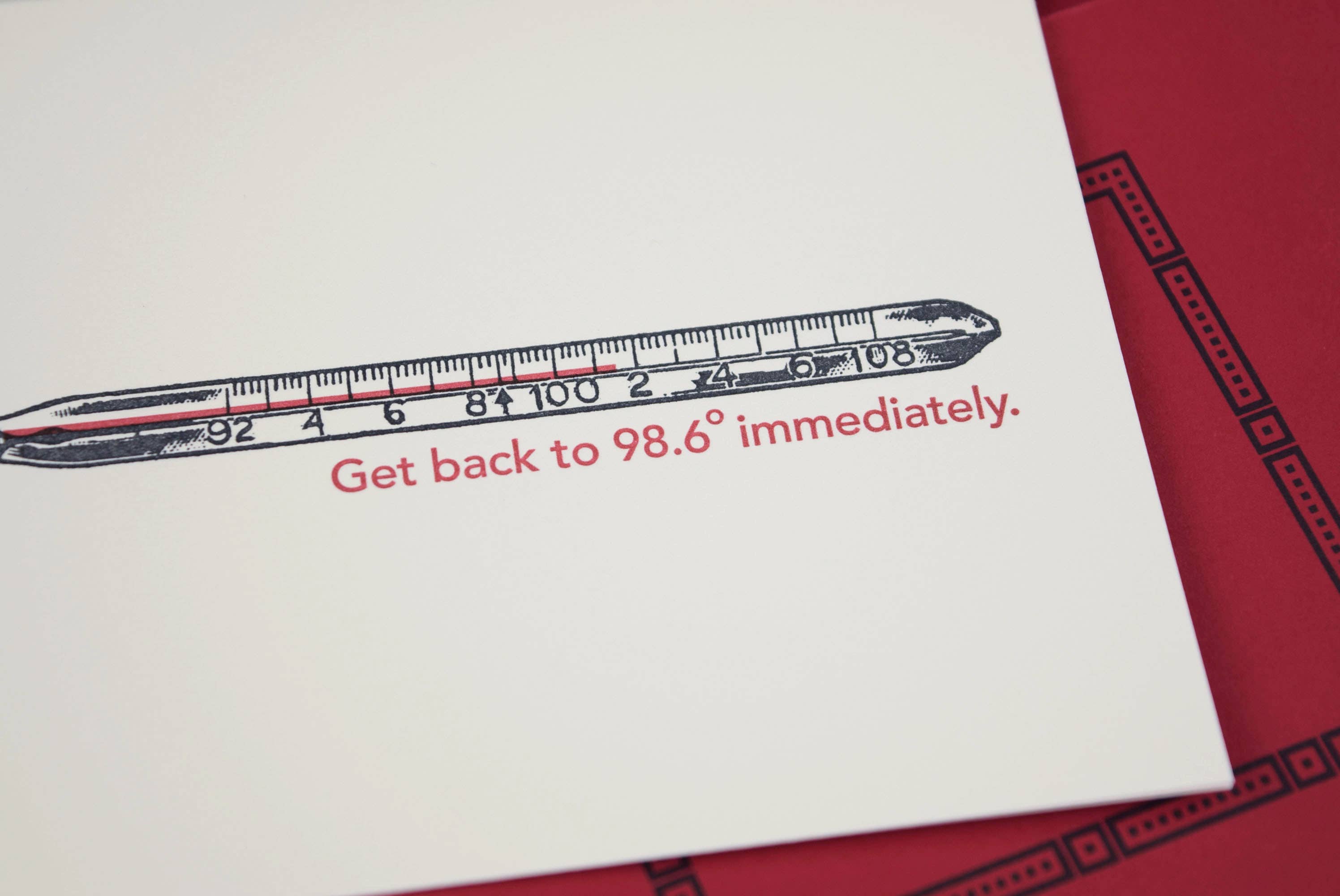 Oddball Press LLC - Wholesale Everyday Greeting Card - 98.6 Get Well Card1