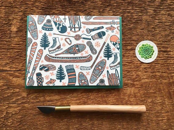 Noteworthy Paper & Press - Wholesale Season's Greetings Card - Winter Sports Card1