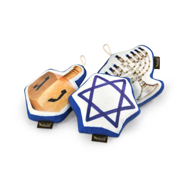 P.L.A.Y. Pet Lifestyle and You - Wholesale Pet Plush Toy - Dog - Hanukkah 3-Pc Plush Toy Set