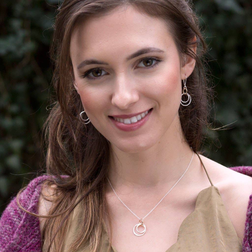 Freshie & Zero - Wholesale Pendant/Charm Necklace - Flow Necklace - Two Tone Circles Drop Pendant Handmade3