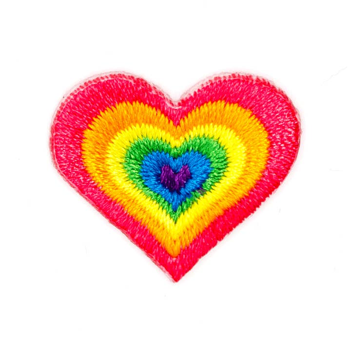 Rainbow Heart Embroidered Sticker Patch for wholesale by These Are Things