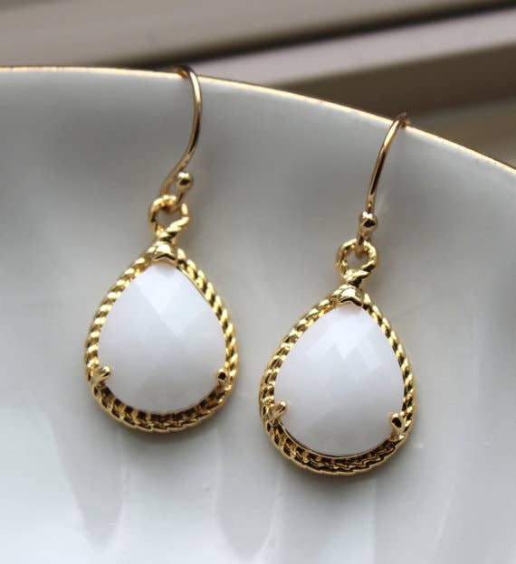 Laalee Jewelry - Vente Boucles d'oreilles pendantes - Boucles d'oreilles opale en or blanc2