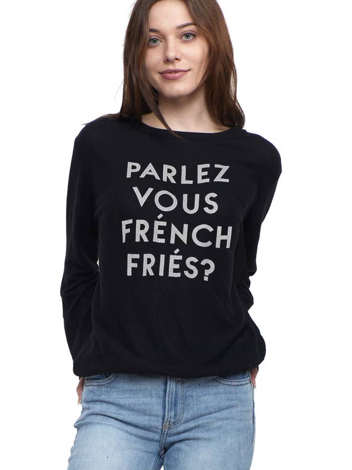 Franse frietjes zwarte trui voor wholesale door Social Sunday