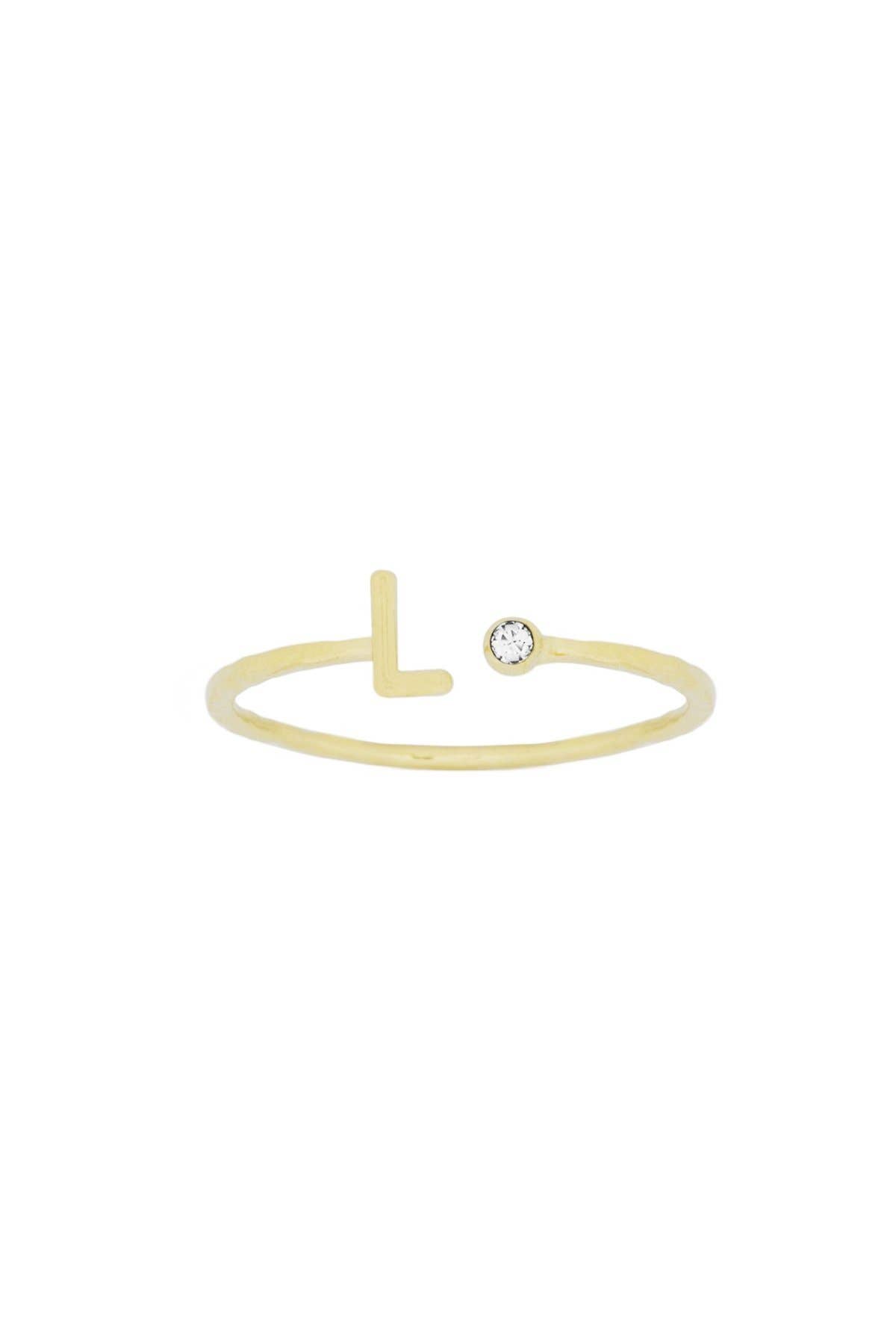 Katie Dean - Wholesale Band/Stacked Ring - 18K Gold Plated, Size 7 Initial Ring5