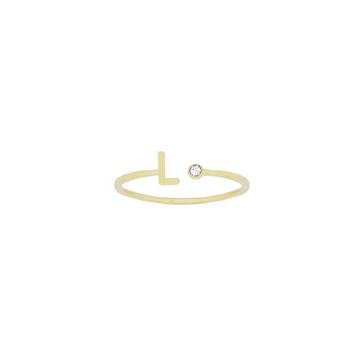 Katie Dean - Wholesale Band/Stacked Ring - 18K Gold Plated, Size 6 Initial Ring27
