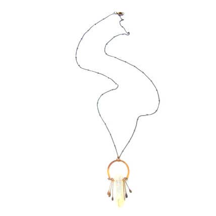 Dynamo - Wholesale Pendant/Charm Necklace - Raw Quartz Crystal Necklace Quartz Point Raw Crystal Jewelry