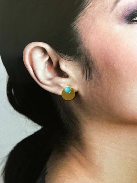 Perelle Full Moon Øreringe (med aftagelige jakke diske!) for engroshandel hos La Soucique Studio Metalsmithing