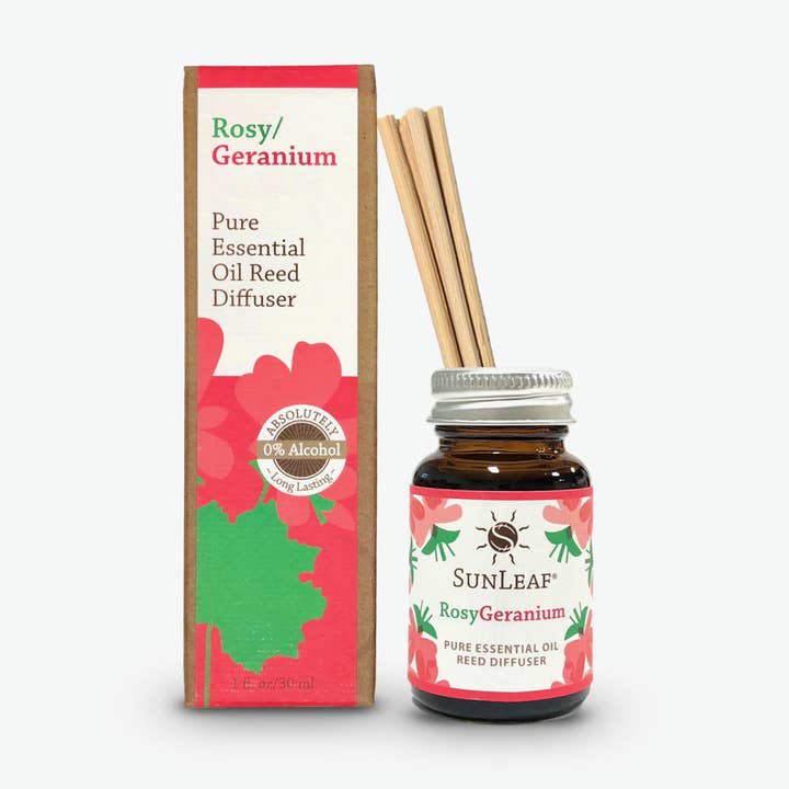 1 oz Reed Diffuser - Rosy Geranium for wholesale by SunLeaf Naturals