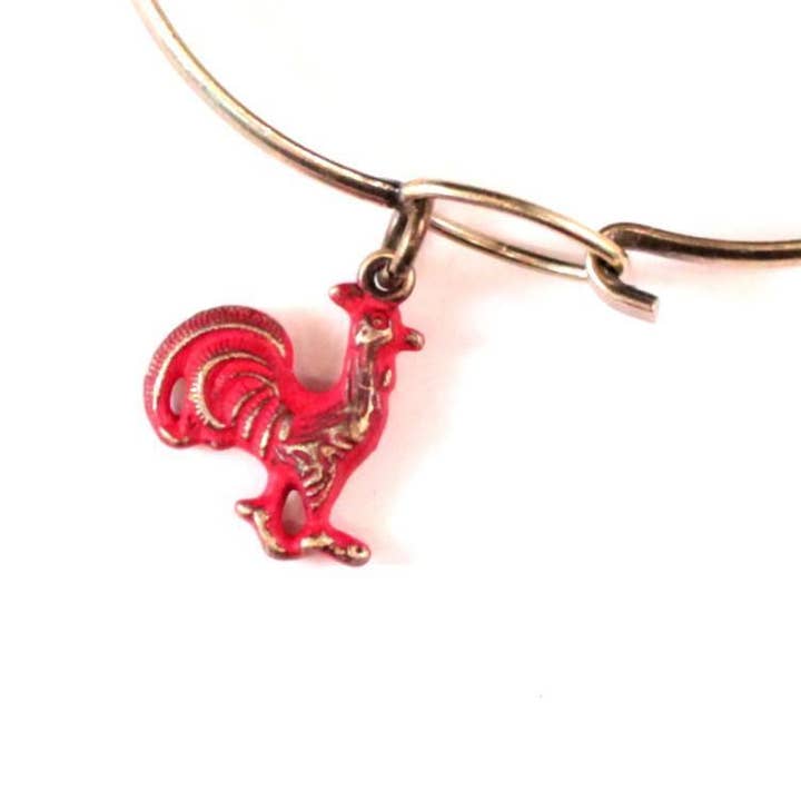 Rooster Charm Bracelet, Necklace, or Charm Only for wholesale by Gleeful Peacock
