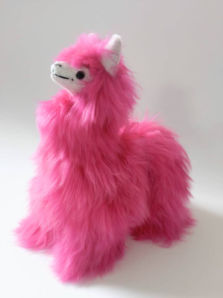 Hot Pink Alpaca Stuffed Animal for wholesale by Inspired Peru