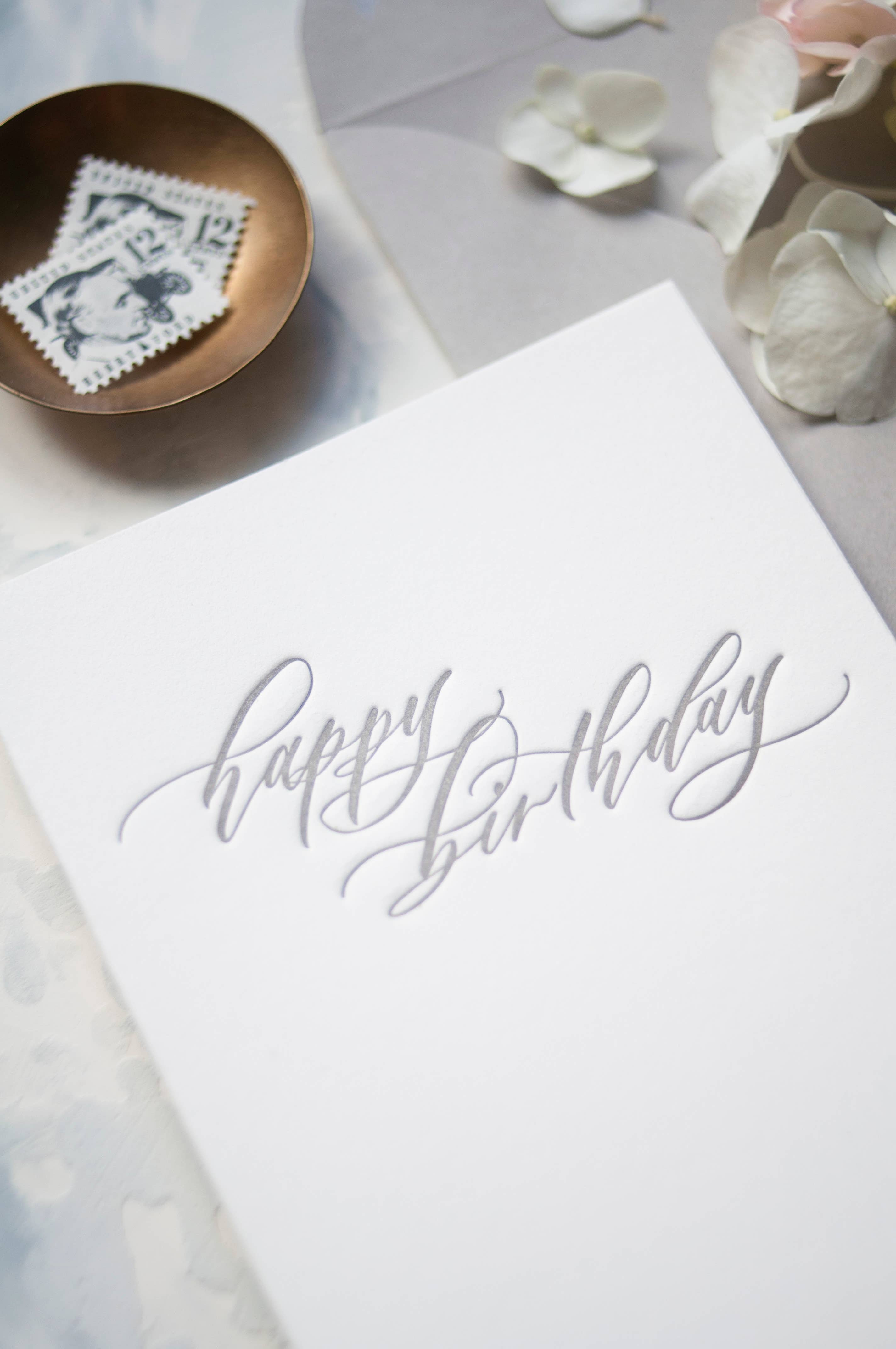 Seniman Calligraphy - Wholesale Birthday Card - Happy Birthday Letterpress Greeting Card2