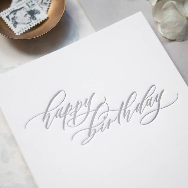 Seniman Calligraphy - Wholesale Birthday Card - Happy Birthday Letterpress Greeting Card2