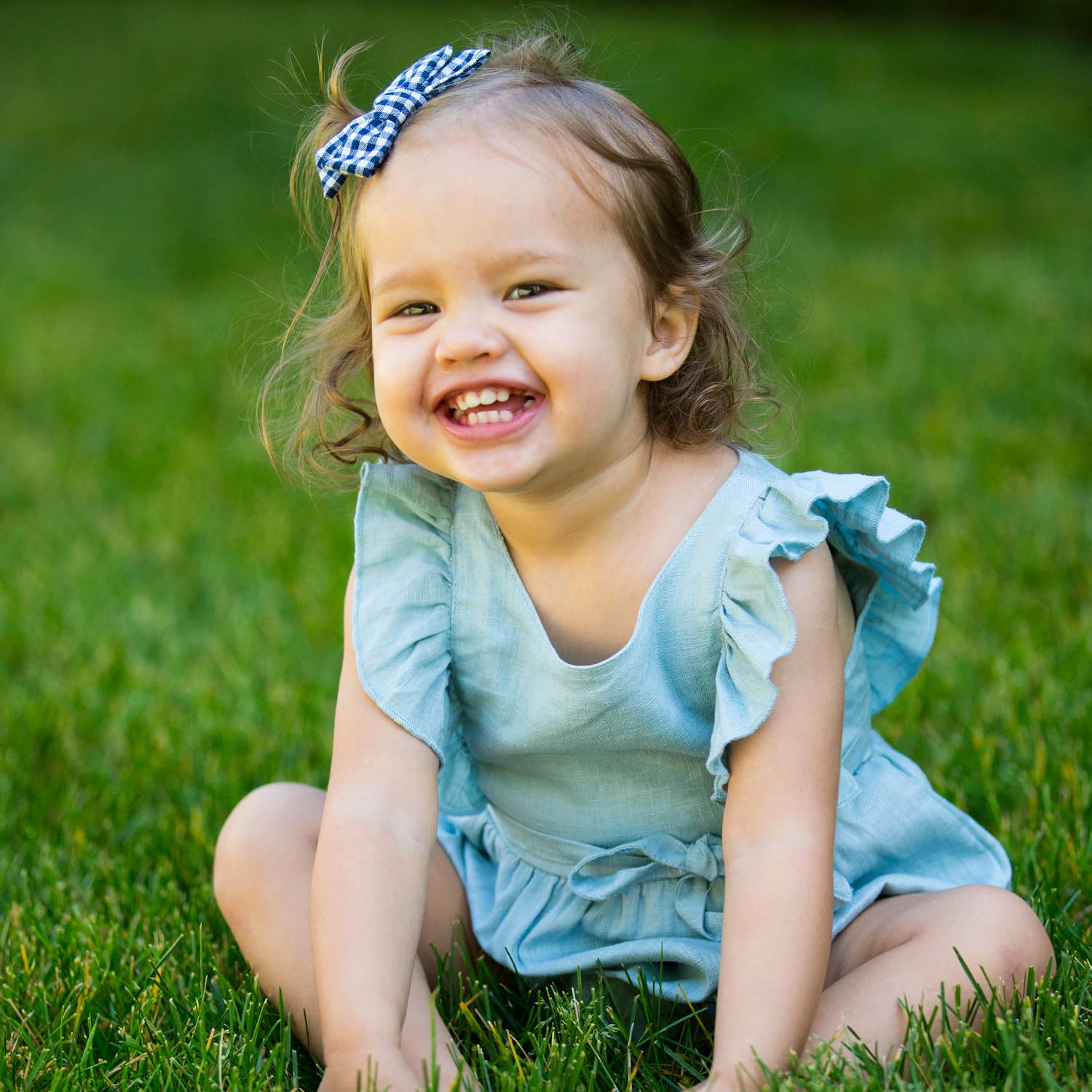 Carken Design - Vente Body (sans pieds) – bébé - Barboteuse à volants en lin bleu clair3