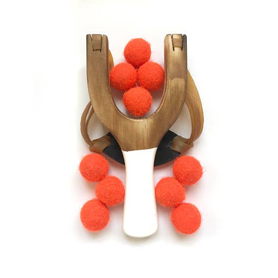 Little Lark - Wholesale Slingshot - Kids - Wooden Slingshot with Neon Felt Balls7