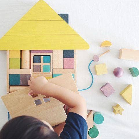 kiko+ & gg* - Wholesale Blocks - Kids Baby - Tsumiki Building House-Shaped Block Set