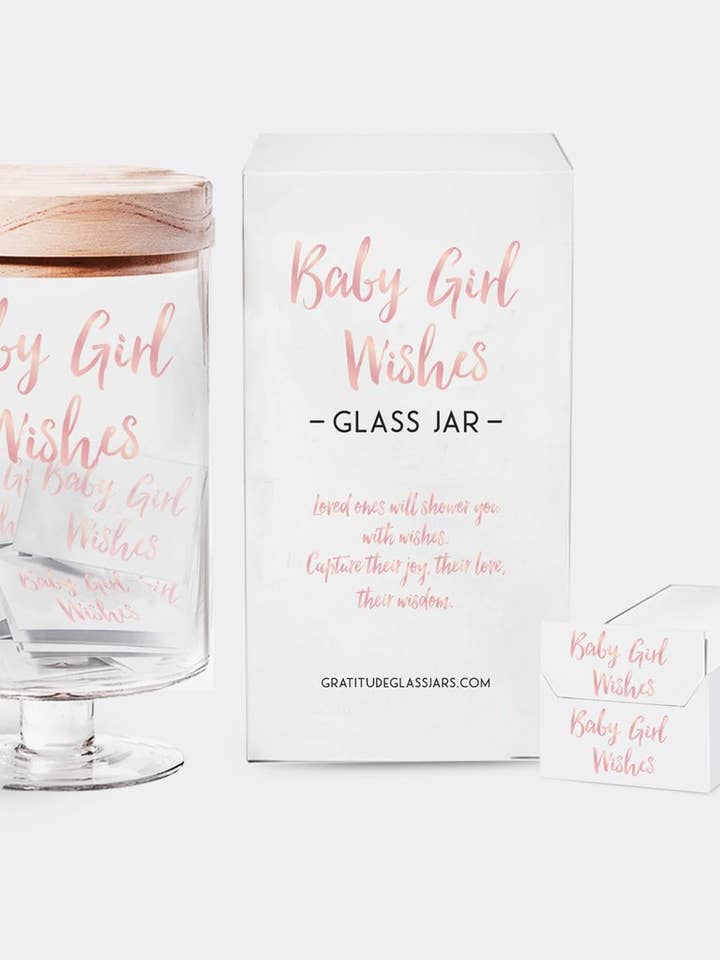 Baby Girl Wishes Glass Jar for wholesale by Gratitude Glass Jars
