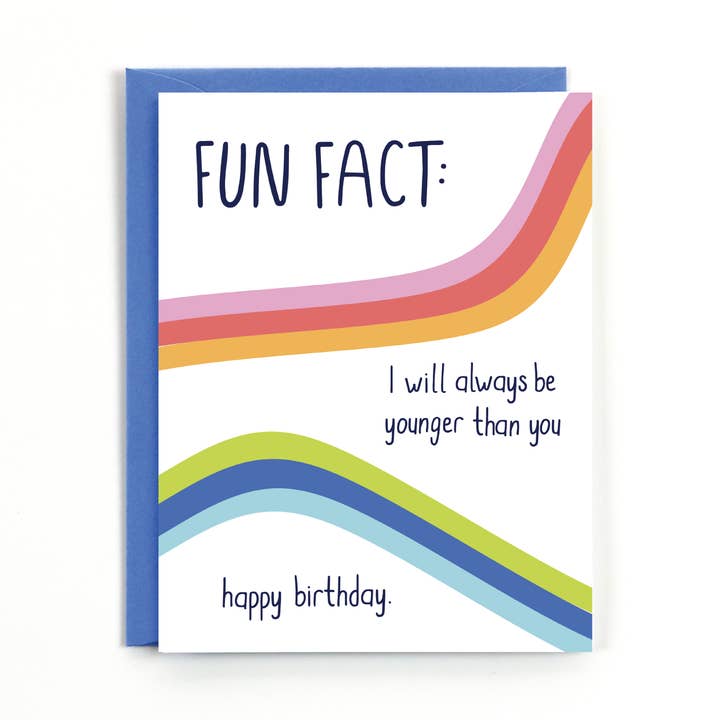 Fun Fact Birthday Card for wholesale by Public School Paper Co.
