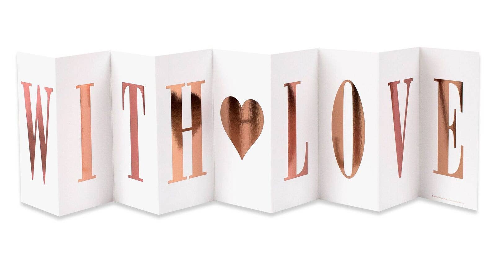 Coulson Macleod (U.S. Duties Paid) - Wholesale Love Card - With Love Rose Gold Foiled Concertina Fold Out Banner Card1