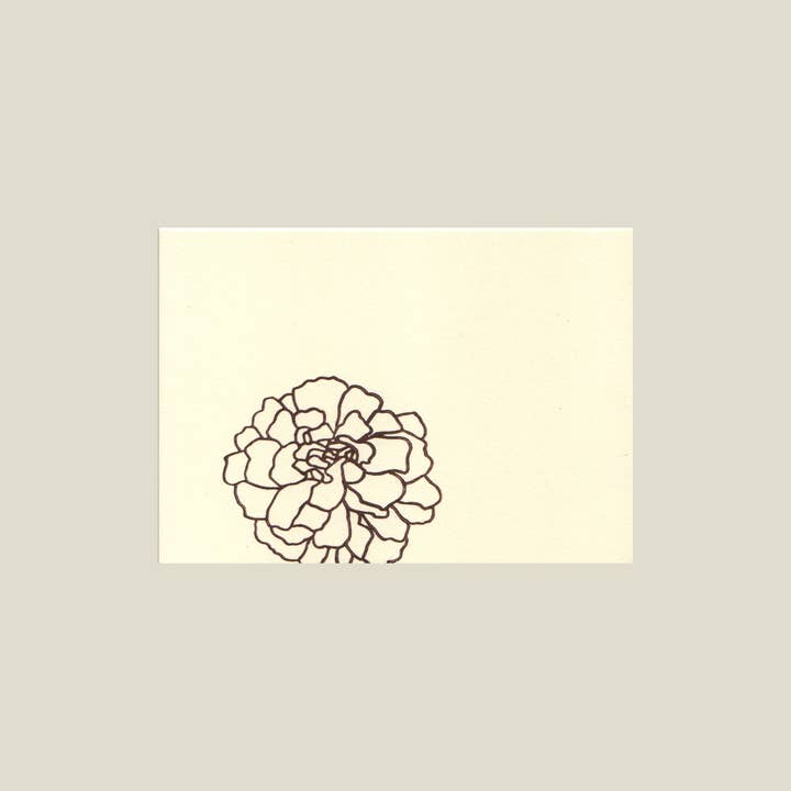 Marigold letterpress card for wholesale by Kinaloon