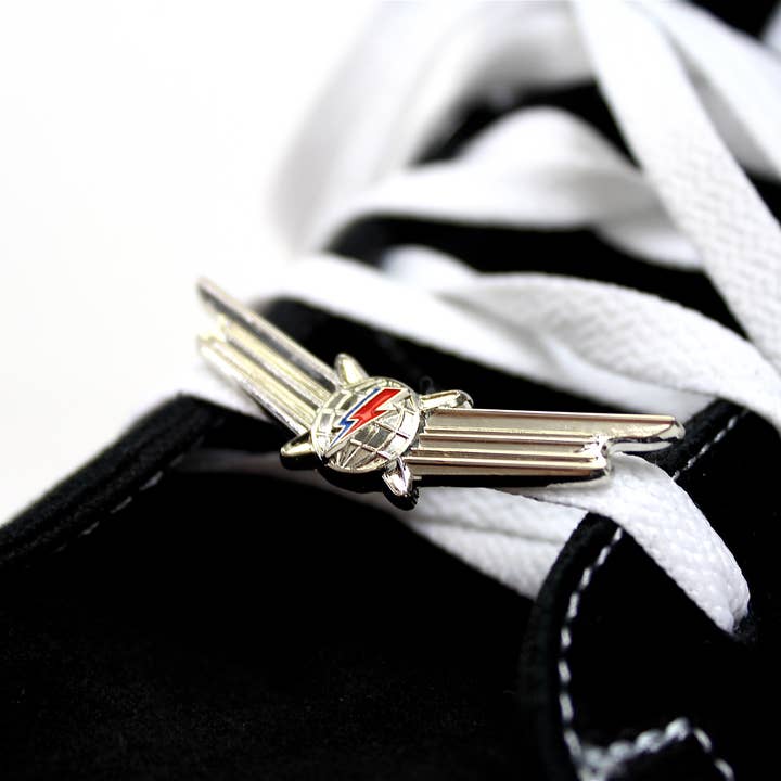 Sloth Steady - Wholesale Lapel Pin/Button - The David Bowie Starship Wings Pin
