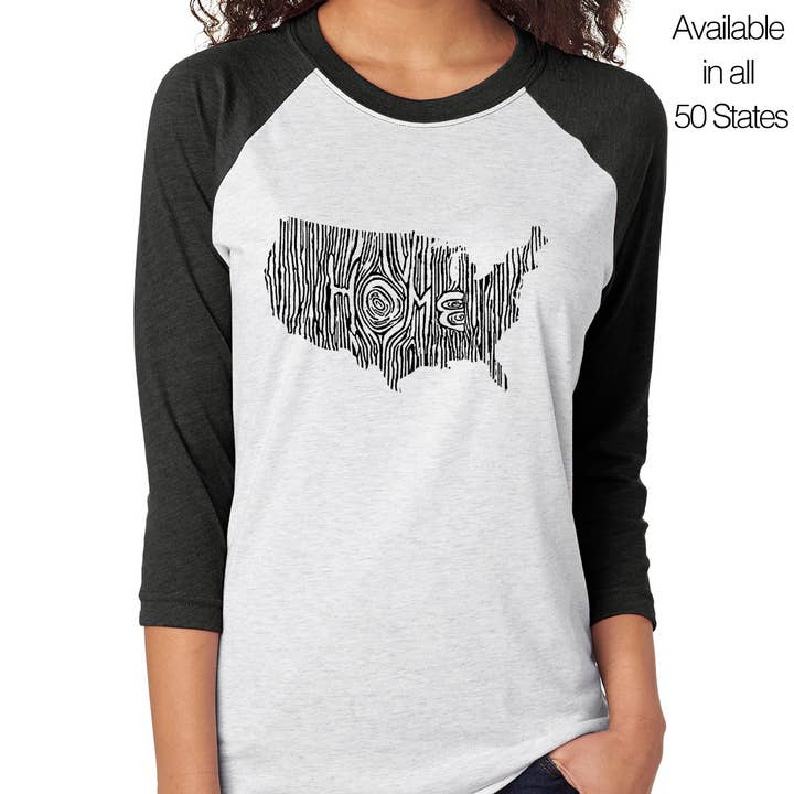 Noir - T-shirt unisexe Triblend Baseball - Vous choisissez le design pour la vente par Ingrained Apparel