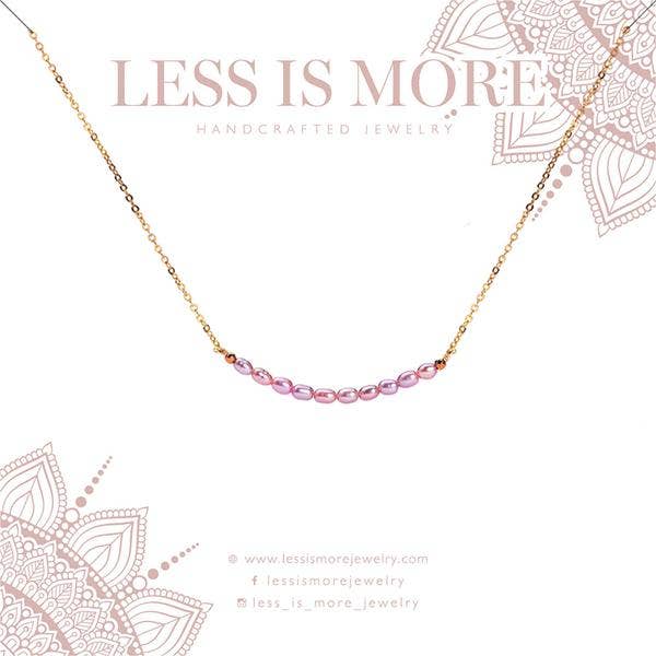 Less is More - Wholesale Pendant/Charm Necklace - Purple Pearl Smile Necklace (Gold or Silver)0