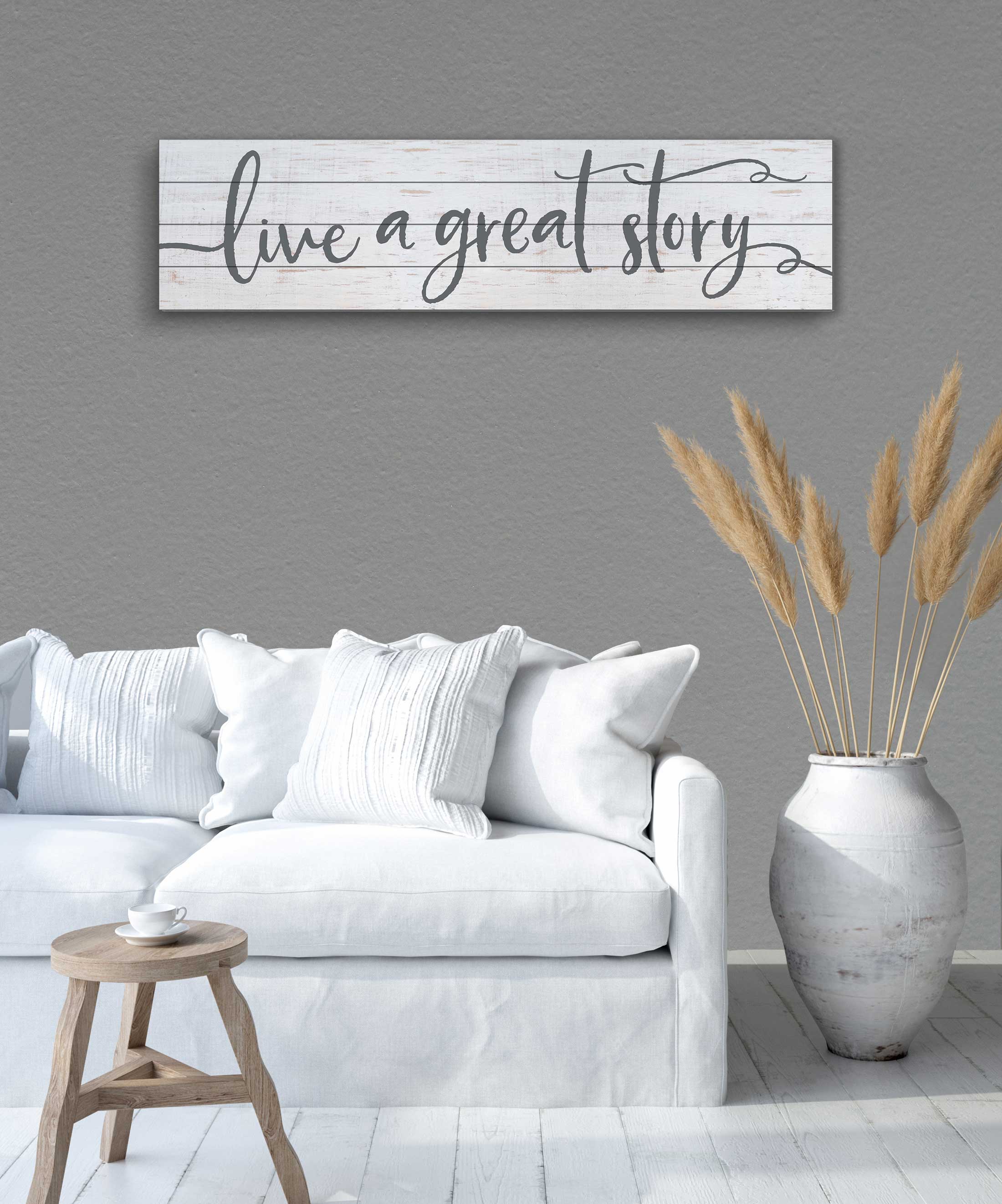 Kindred Hearts - Wholesale Sign - 40x10 Live A Great Story Slatted Sign1