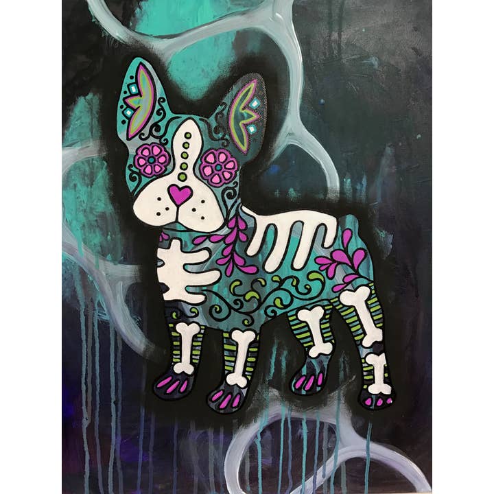 Mushtushy - Wholesale Art Print - 8" x 10" Frenchie Sugar Skull