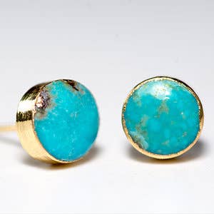 Turquoise Round Studs for wholesale by Leslie Francesca Designs