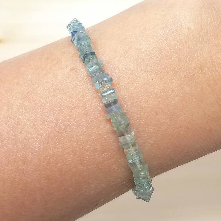 Fluorite Heishi Beaded Bracelet for wholesale by MissElenious Jewelry