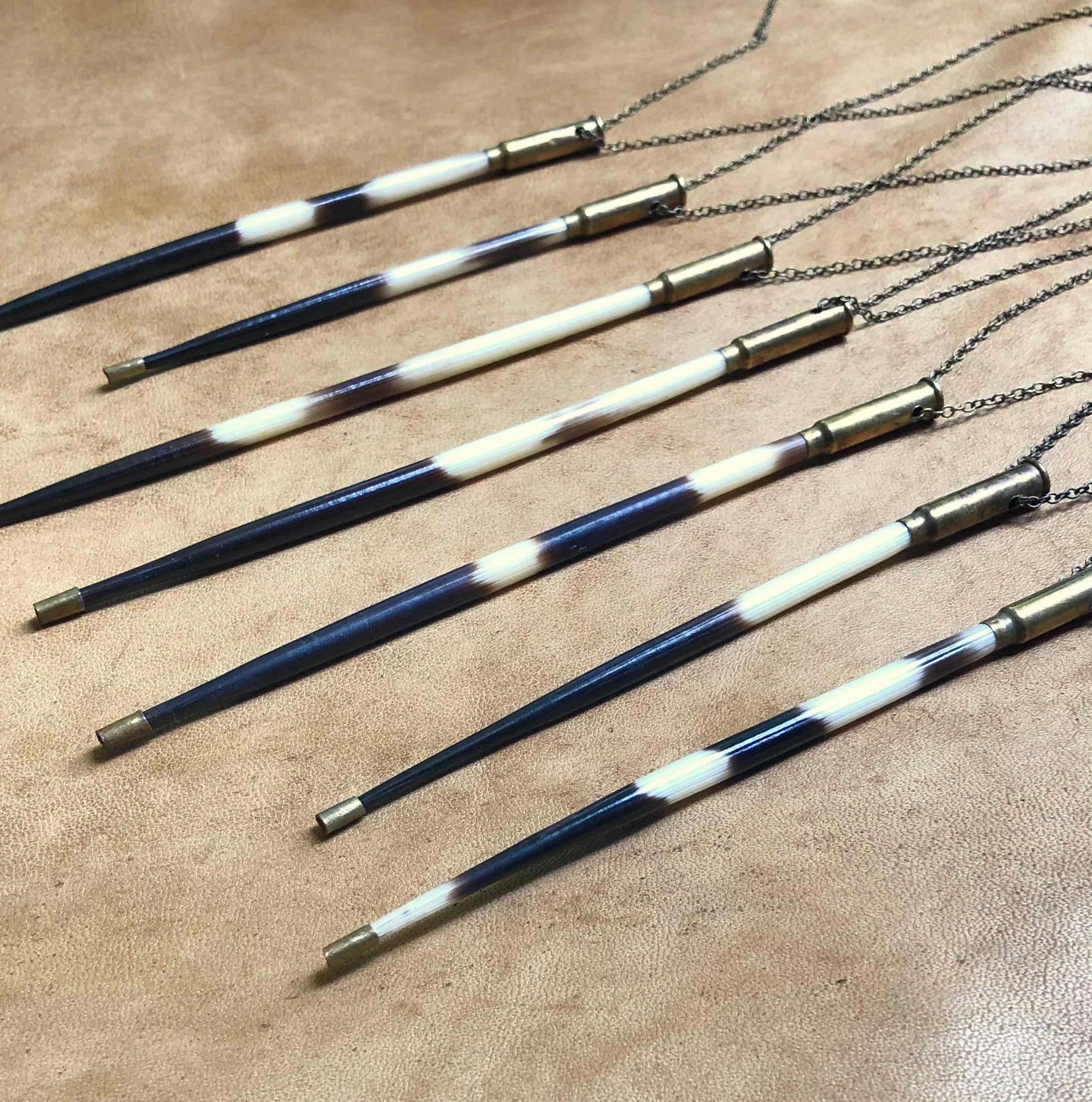 ASTALI - Wholesale Pendant/Charm Necklace - Porcupine Quill In Bullet Necklace, Black/Brown & Ivory5