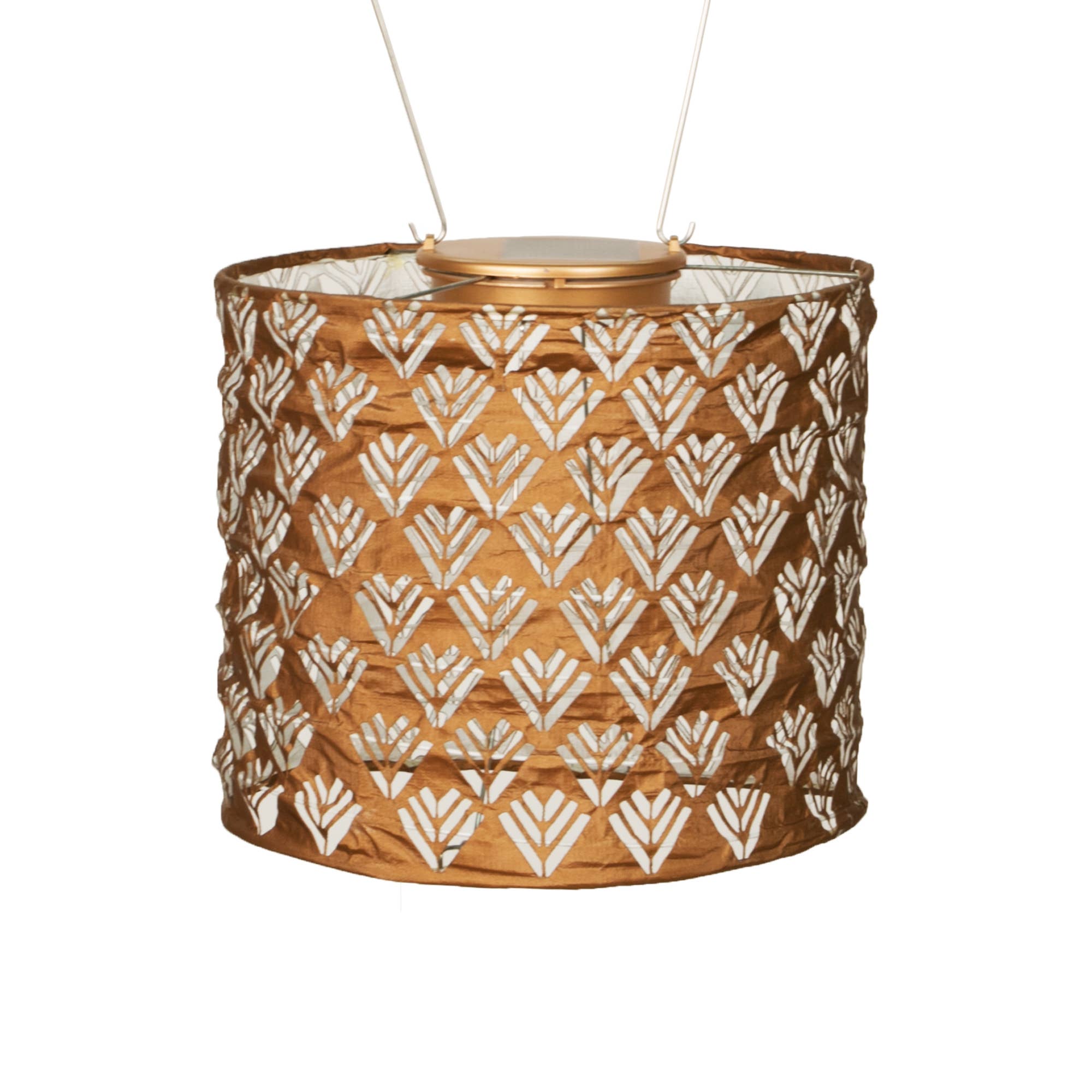 Allsop Home & Garden - Wholesale Outdoor/Lawn Light - Stella Chevron Drum 7" Solar Lantern - Copper1