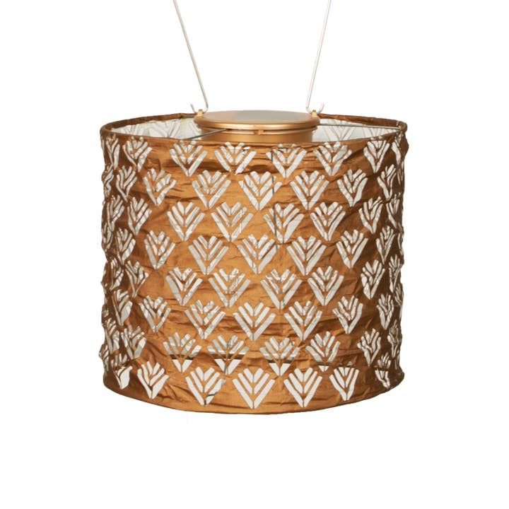 Allsop Home & Garden - Wholesale Outdoor/Lawn Light - Stella Chevron Drum 7" Solar Lantern - Copper1