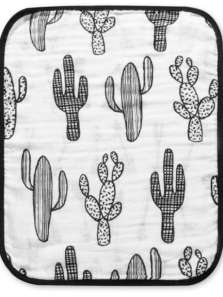 Organic Burp Cloth - Reversible Cactus© + Arrows© for wholesale by Modern Burlap