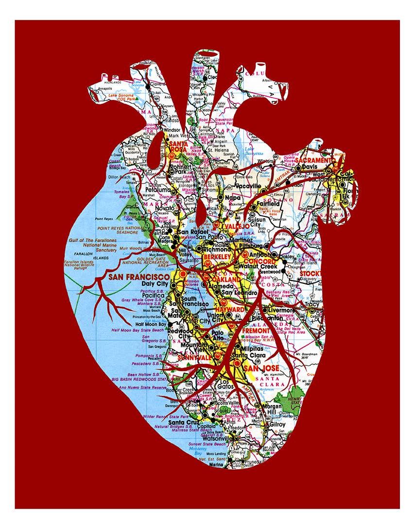 Granny Panty Designs - Wholesale Art Print - Heart Of The Bay Print -  I left my heart in San Francisco0