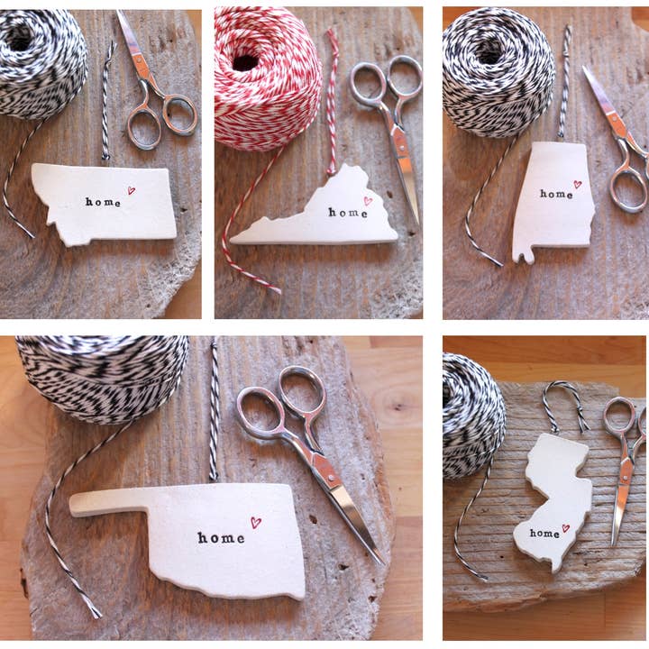 Custom State-Pride 'home' Holiday Ornament for wholesale by Tasha McKelvey