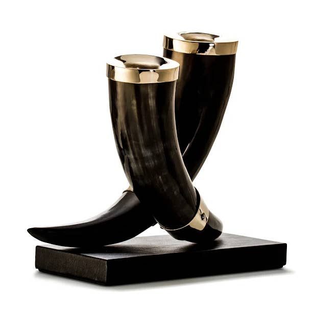 Dark Horn lederen kandelaar voor wholesale door LADORADA