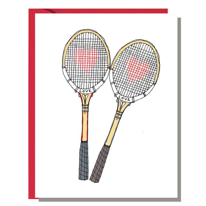 Tennis Kærlighed Kærlighed Card for engroshandel hos Rachelink Cards & Illustrations