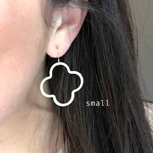 Laalee Jewelry - Wholesale Dangle Earrings - Gold Quatrefoil Earrings