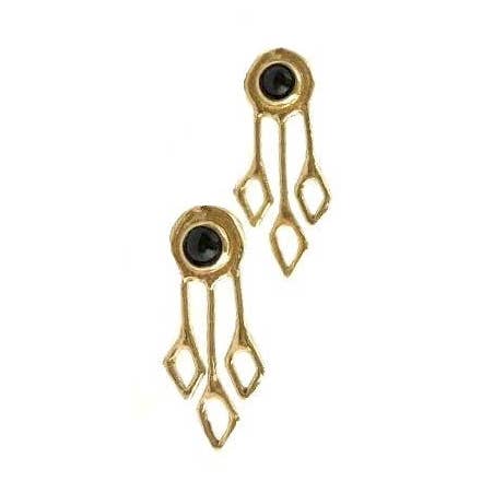 Boucles d'oreilles Vertigo avec Onyx Noir pour la vente par Therese Kuempel Jewelry