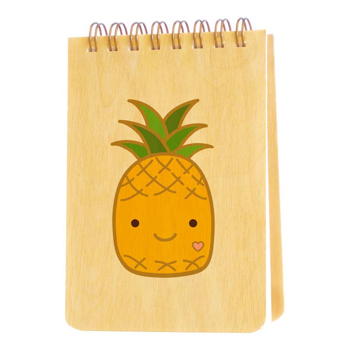 Pineapple Wood Mini Notepad for wholesale by Night Owl Paper Goods