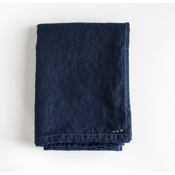 Celina Mancurti, LLC – wholesale Tablecloth – Bohemian Linen Tablecloth- Navy Blue