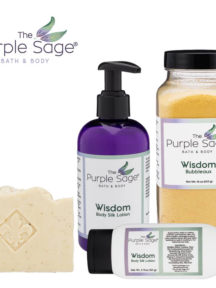 Wisdom Bath and Body Collection for wholesale by The Purple Sage