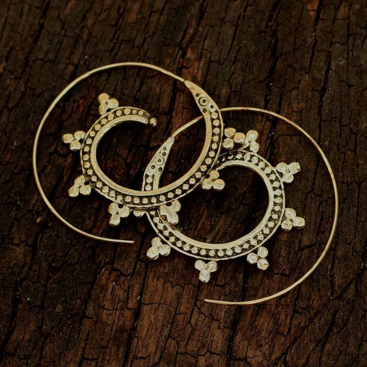 Brass Snake Spiral Earring for wholesale by Baizaar