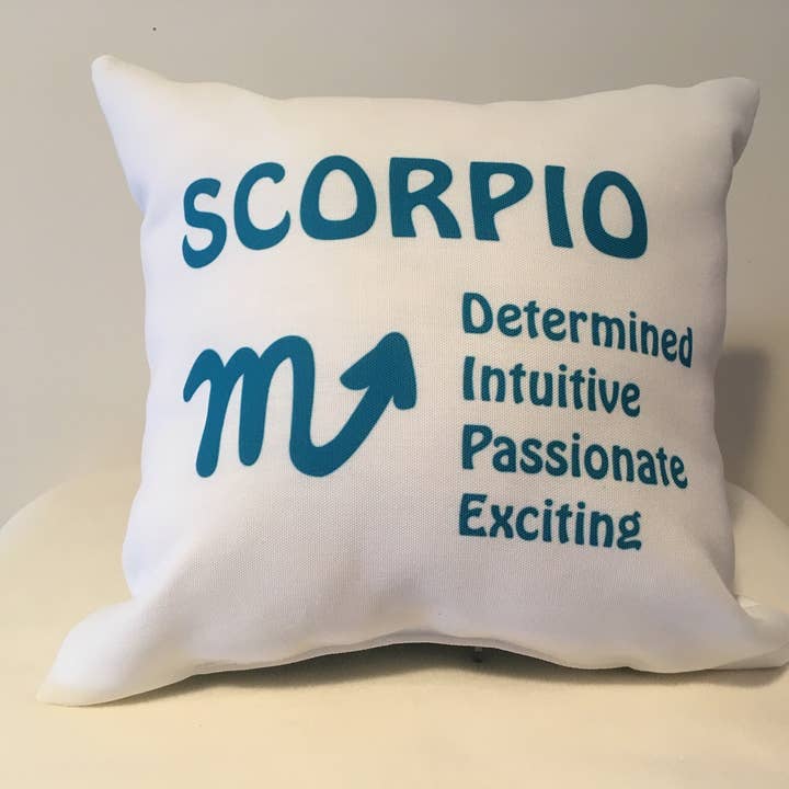 That Fabled Shore Home Decor - Vendita all'ingrosso Cuscini decorativi - Scorpione Art Deco Zodiaco Cuscino 14x14 In Poliestere filato 4