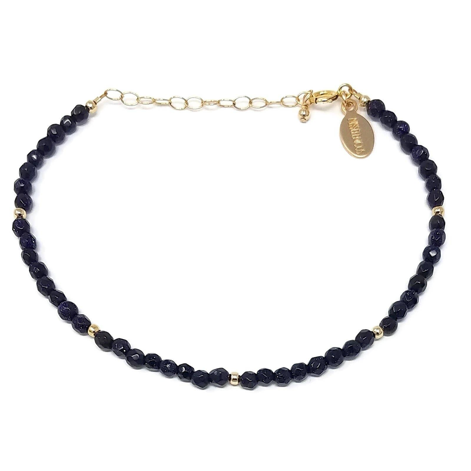 MissElenious Jewelry - Wholesale Beaded Bracelet - Blue Goldstone Beaded Bracelet2