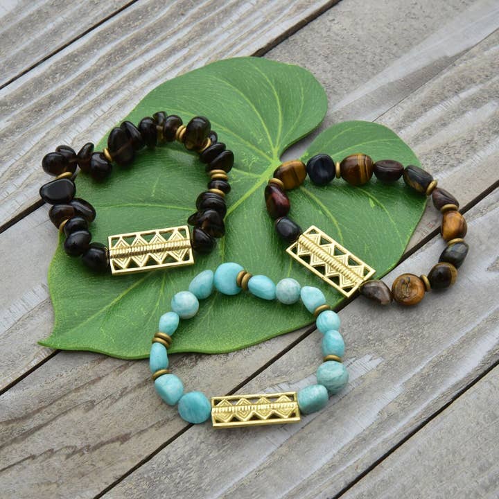 Natural Brass Beaded Bracelet for wholesale by Baizaar