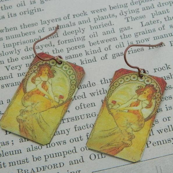 Mucha the Arts Malen Ohrringe für den Großhandel von Sarah Wood Studio