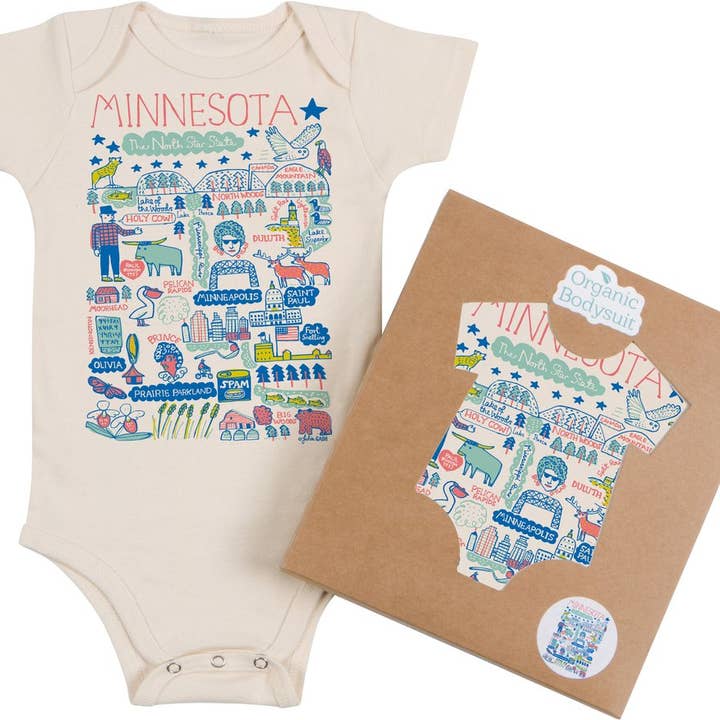 Minnesota Boutique Map Art Nourrisson et Tout-petit pour la vente par Morado Designs