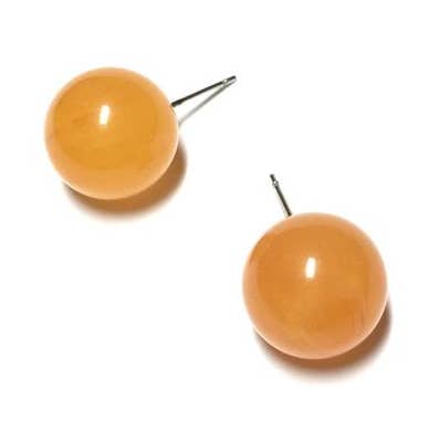 Honey Amber Yellow Marbled Lucite Stud Earrings for wholesale by Leetie Lovendale